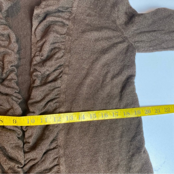 Lafayette 148 Womens Cardigan Sweater Linen Blend Boho Artsy Brown Sz M - Picture 8 of 10